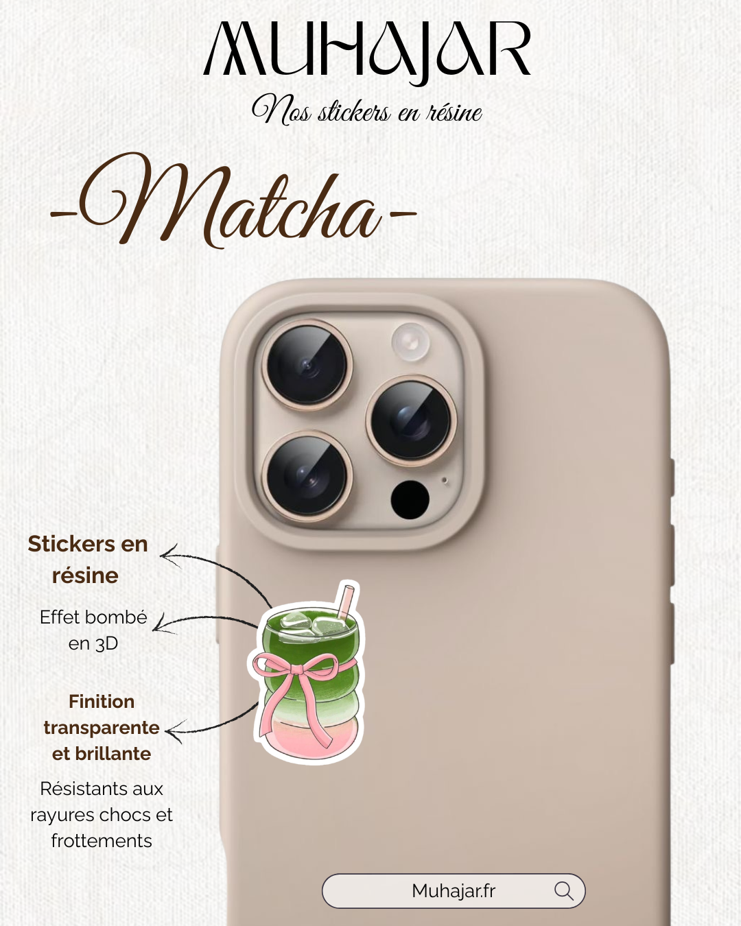 Stickers résine - Matcha