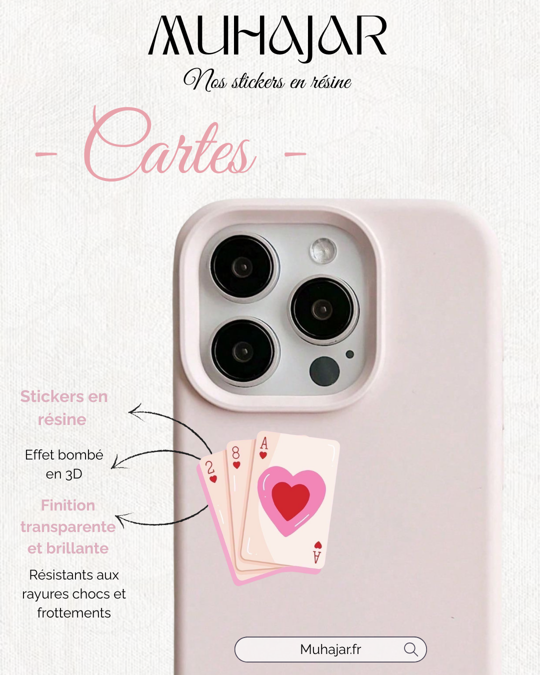 Stickers résine - cartes